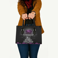 ANZAC Day Remembrance Leather Bag Purple Poppy We Will Remember Them LT9 - Polynesian Pride