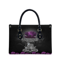 ANZAC Day Remembrance Leather Bag Purple Poppy We Will Remember Them LT9 - Polynesian Pride