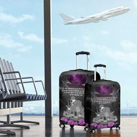 ANZAC Day Remembrance Luggage Cover Purple Poppy We Will Remember Them LT9 - Polynesian Pride