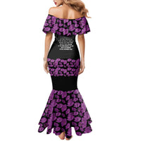 ANZAC Day Remembrance Mermaid Dress Purple Poppy We Will Remember Them LT9 - Polynesian Pride