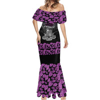 ANZAC Day Remembrance Mermaid Dress Purple Poppy We Will Remember Them LT9 - Polynesian Pride