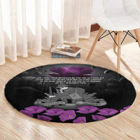 ANZAC Day Remembrance Round Carpet Purple Poppy We Will Remember Them LT9 - Polynesian Pride