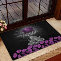 ANZAC Day Remembrance Rubber Doormat Purple Poppy We Will Remember Them LT9 - Polynesian Pride