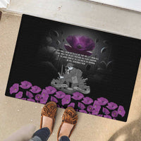 ANZAC Day Remembrance Rubber Doormat Purple Poppy We Will Remember Them LT9 - Polynesian Pride