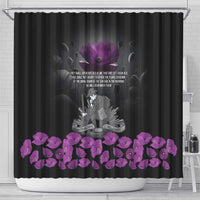 ANZAC Day Remembrance Shower Curtain Purple Poppy We Will Remember Them LT9 - Polynesian Pride