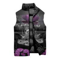 ANZAC Day Remembrance Sleeveless Puffer Jacket Purple Poppy We Will Remember Them LT9 - Polynesian Pride