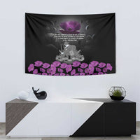 ANZAC Day Remembrance Tapestry Purple Poppy We Will Remember Them LT9 - Polynesian Pride