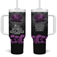 ANZAC Day Remembrance Tumbler With Handle Purple Poppy We Will Remember Them LT9 One Size: 40 oz Purple - Polynesian Pride