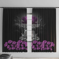 ANZAC Day Remembrance Window Curtain Purple Poppy We Will Remember Them LT9 With Hooks Purple - Polynesian Pride