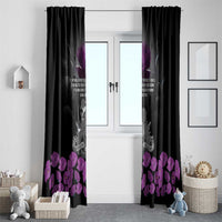 ANZAC Day Remembrance Window Curtain Purple Poppy We Will Remember Them LT9 - Polynesian Pride