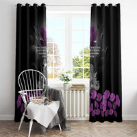 ANZAC Day Remembrance Window Curtain Purple Poppy We Will Remember Them LT9 - Polynesian Pride