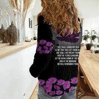 ANZAC Day Remembrance Women Casual Shirt Purple Poppy We Will Remember Them LT9 - Polynesian Pride