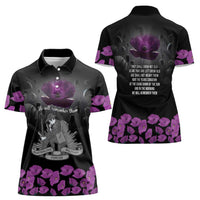 ANZAC Day Remembrance Women Polo Shirt Purple Poppy We Will Remember Them LT9 - Polynesian Pride