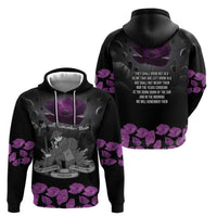 ANZAC Day Remembrance Zip Hoodie Purple Poppy We Will Remember Them LT9 - Polynesian Pride