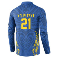 Custom Oceania Football Solomon Kings Button Sweatshirt Polynesian Tribal Pattern LT9 - Polynesian Pride