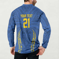 Custom Oceania Football Solomon Kings Button Sweatshirt Polynesian Tribal Pattern LT9 - Polynesian Pride