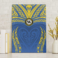 Oceania Football Solomon Kings Canvas Wall Art Polynesian Tribal Pattern LT9 Without Frame Blue - Polynesian Pride