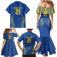 Custom Oceania Football Solomon Kings Family Matching Mermaid Dress and Hawaiian Shirt Polynesian Tribal Pattern