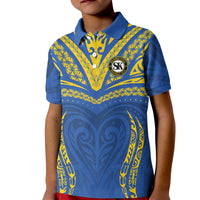 Custom Oceania Football Solomon Kings Kid Polo Shirt Polynesian Tribal Pattern LT9 Kid Blue - Polynesian Pride