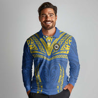 Custom Oceania Football Solomon Kings Long Sleeve Polo Shirt Polynesian Tribal Pattern LT9 - Polynesian Pride