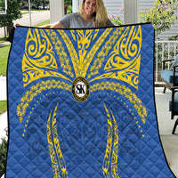 Oceania Football Solomon Kings Quilt Polynesian Tribal Pattern LT9 Blue - Polynesian Pride