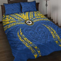 Oceania Football Solomon Kings Quilt Bed Set Polynesian Tribal Pattern LT9 Blue - Polynesian Pride
