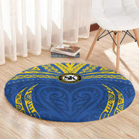 Oceania Football Solomon Kings Round Carpet Polynesian Tribal Pattern LT9 - Polynesian Pride