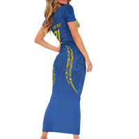 Custom Oceania Football Solomon Kings Short Sleeve Bodycon Dress Polynesian Tribal Pattern LT9 - Polynesian Pride