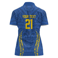 Custom Oceania Football Solomon Kings Women Polo Shirt Polynesian Tribal Pattern LT9 - Polynesian Pride
