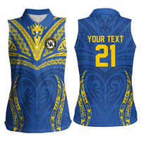 Custom Oceania Football Solomon Kings Women Sleeveless Polo Shirt Polynesian Tribal Pattern LT9 - Polynesian Pride