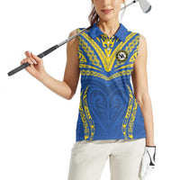 Custom Oceania Football Solomon Kings Women Sleeveless Polo Shirt Polynesian Tribal Pattern LT9 - Polynesian Pride