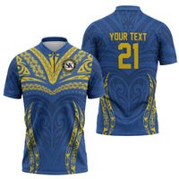 Custom Oceania Football Solomon Kings Zipper Polo Shirt Polynesian Tribal Pattern LT9 - Polynesian Pride