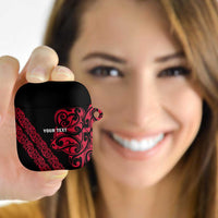 All Black Maori Tribal Tattoo Personalised AirPods Case Classic Red Polynesian Style LT9 Red - Polynesian Pride