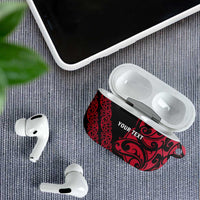 All Black Maori Tribal Tattoo Personalised AirPods Case Classic Red Polynesian Style LT9 - Polynesian Pride