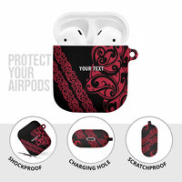All Black Maori Tribal Tattoo Personalised AirPods Case Classic Red Polynesian Style LT9 - Polynesian Pride