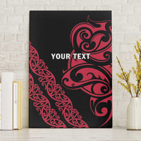 All Black Maori Tribal Tattoo Personalised Canvas Wall Art Classic Red Polynesian Style - Polynesian Pride