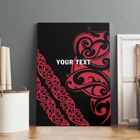 All Black Maori Tribal Tattoo Personalised Canvas Wall Art Classic Red Polynesian Style - Polynesian Pride