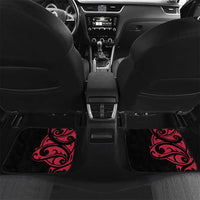 All Black Maori Tribal Tattoo Personalised Car Mats Classic Red Polynesian Style - Polynesian Pride