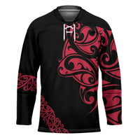 All Black Maori Tribal Tattoo Personalised Hockey Jersey Classic Red Polynesian Style LT9 Unisex Red - Polynesian Pride