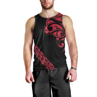 All Black Maori Tribal Tattoo Personalised Men Tank Top Classic Red Polynesian Style - Polynesian Pride