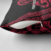 All Black Maori Tribal Tattoo Personalised Pillow Cover Classic Red Polynesian Style - Polynesian Pride