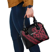 All Black Maori Tribal Tattoo Personalised Shoulder Handbag Classic Red Polynesian Style - Polynesian Pride