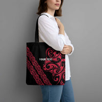 All Black Maori Tribal Tattoo Personalised Tote Bag Classic Red Polynesian Style LT9 - Polynesian Pride