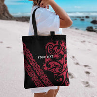 All Black Maori Tribal Tattoo Personalised Tote Bag Classic Red Polynesian Style LT9 - Polynesian Pride