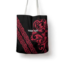 All Black Maori Tribal Tattoo Personalised Tote Bag Classic Red Polynesian Style LT9 - Polynesian Pride