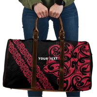 All Black Maori Tribal Tattoo Personalised Travel Bag Classic Red Polynesian Style - Polynesian Pride