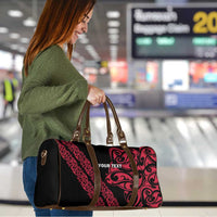 All Black Maori Tribal Tattoo Personalised Travel Bag Classic Red Polynesian Style - Polynesian Pride