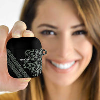 All Black Maori Tribal Tattoo Personalised AirPods Case Moss Green Polynesian Style LT9 Green - Polynesian Pride