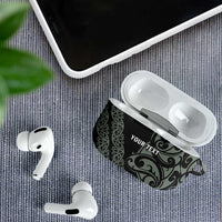 All Black Maori Tribal Tattoo Personalised AirPods Case Moss Green Polynesian Style LT9 - Polynesian Pride