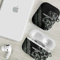 All Black Maori Tribal Tattoo Personalised AirPods Case Moss Green Polynesian Style LT9 - Polynesian Pride